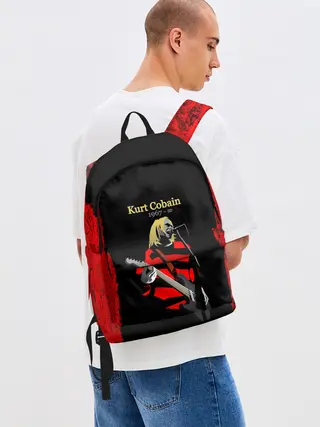 Рюкзак джинсовый / КУРТ КОБЕЙН | НИРВАНА | ЛОГО
