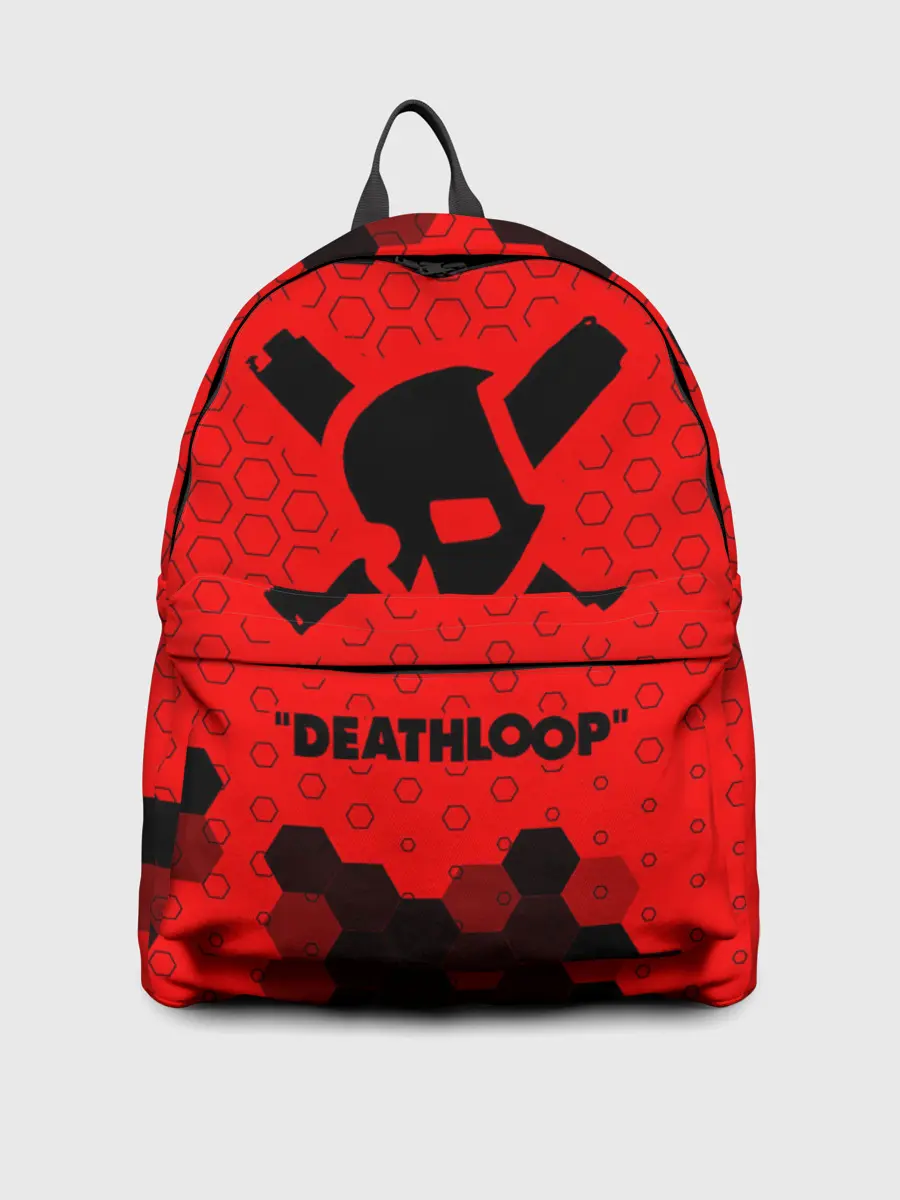 Рюкзак джинсовый / Deathloop - Череп - Соты