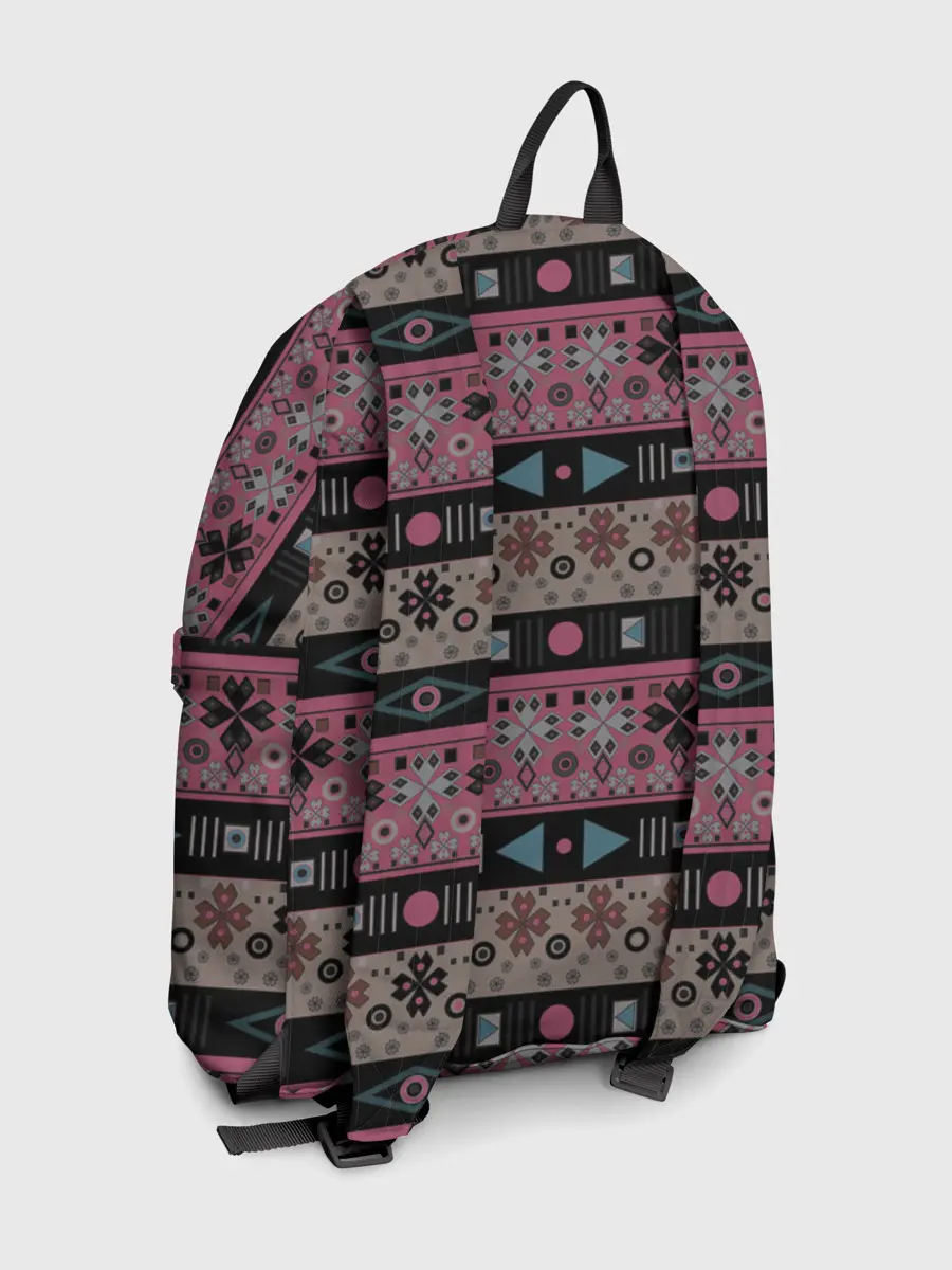 Рюкзак джинсовый / Этнический полосатый орнамент