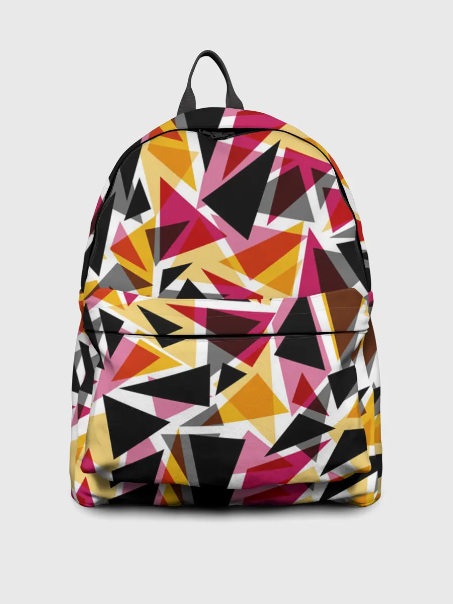 Рюкзак джинсовый / Разноцветные треугольники
