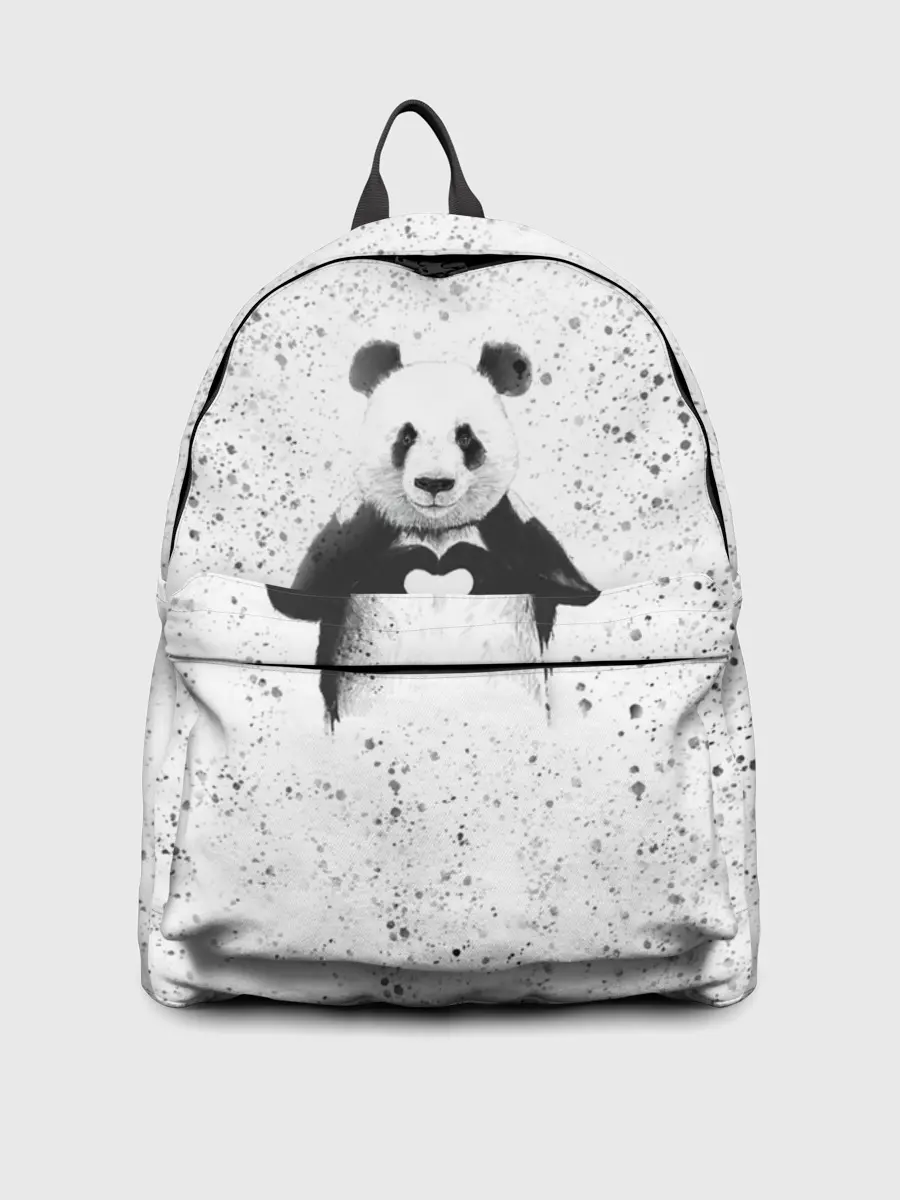 Рюкзак джинсовый / Панда Любовь Сердце Брызги
