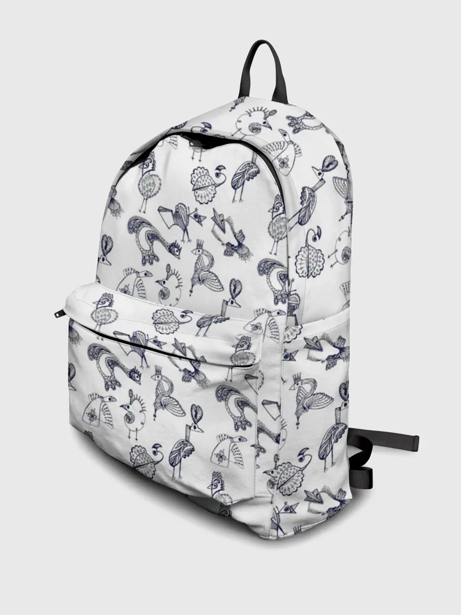 Рюкзак джинсовый / Скетч сказочные птицы