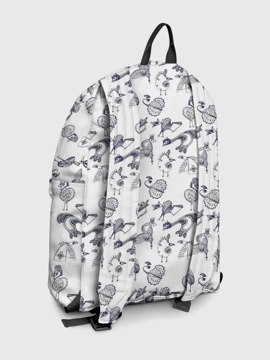 Рюкзак джинсовый / Скетч сказочные птицы