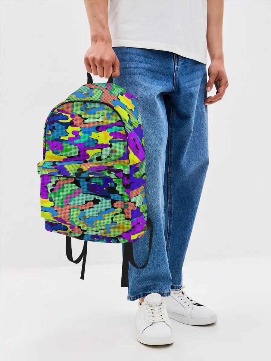 Рюкзак джинсовый / Камуфляж в ярких тонах