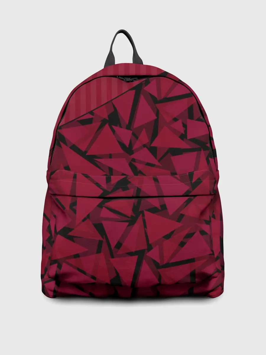 Рюкзак джинсовый / Красный комбинированный узор