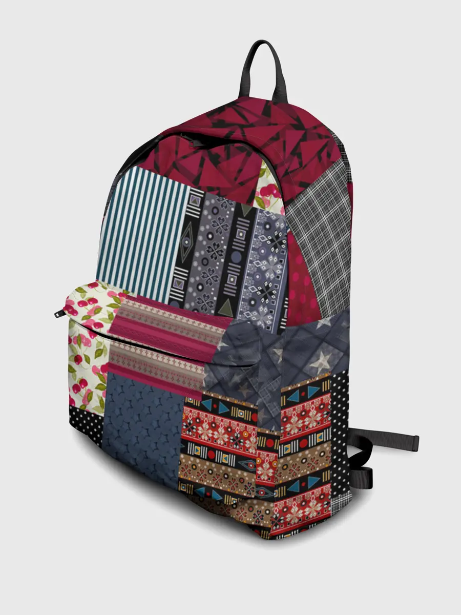 Рюкзак джинсовый / Деревенский стиль. Пэчворк.