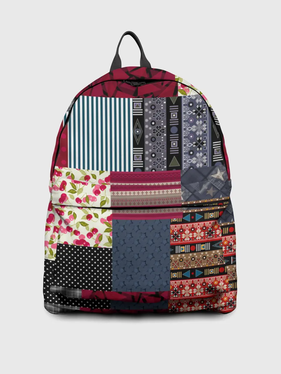 Рюкзак джинсовый / Деревенский стиль. Пэчворк.