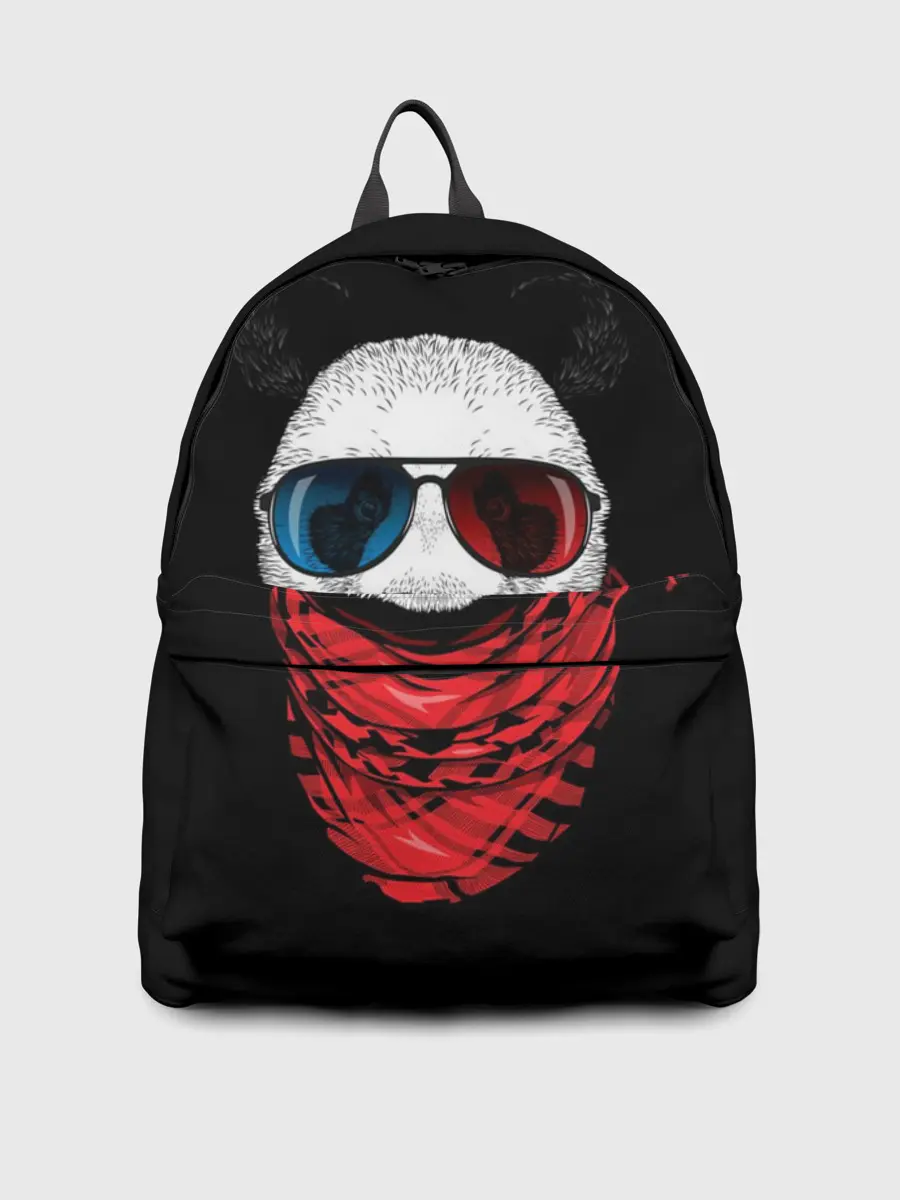 Рюкзак джинсовый / Панда Хипстер в Очках