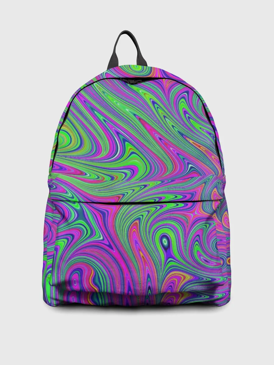 Рюкзак джинсовый / Неоновый абстрактный узор
