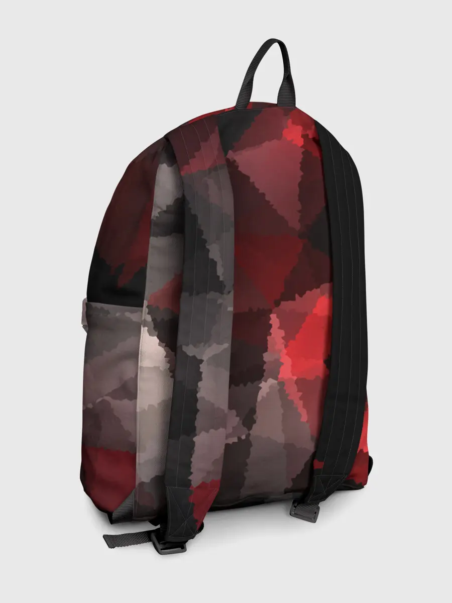 Рюкзак джинсовый / Серо-красная абстракция