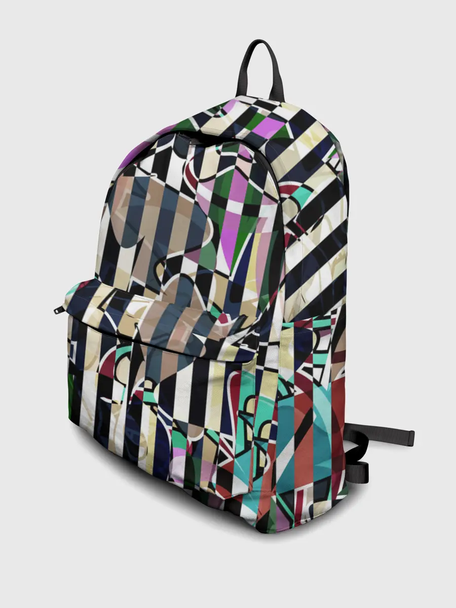 Рюкзак джинсовый / Полосатый абстрактный узор