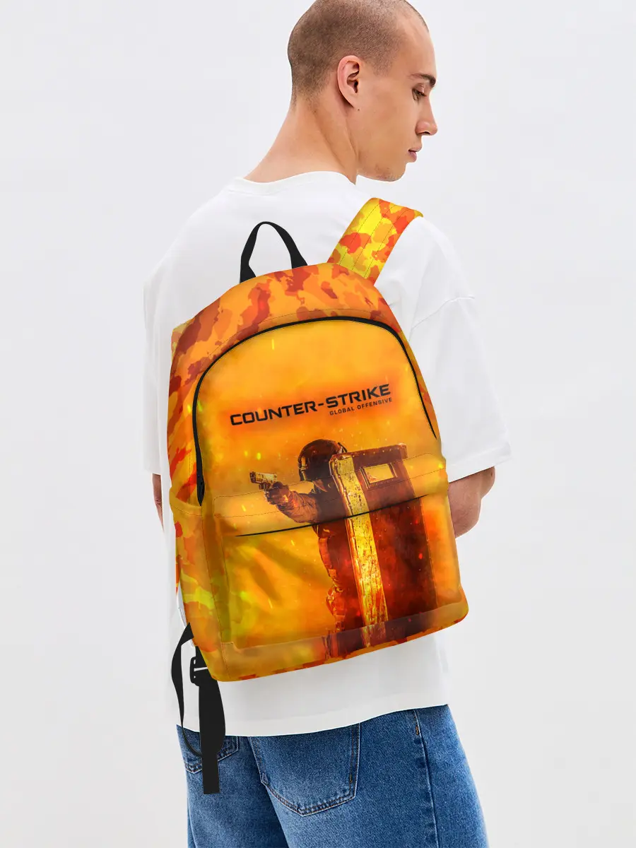 Рюкзак джинсовый / CS GO FIRE | КС ГО