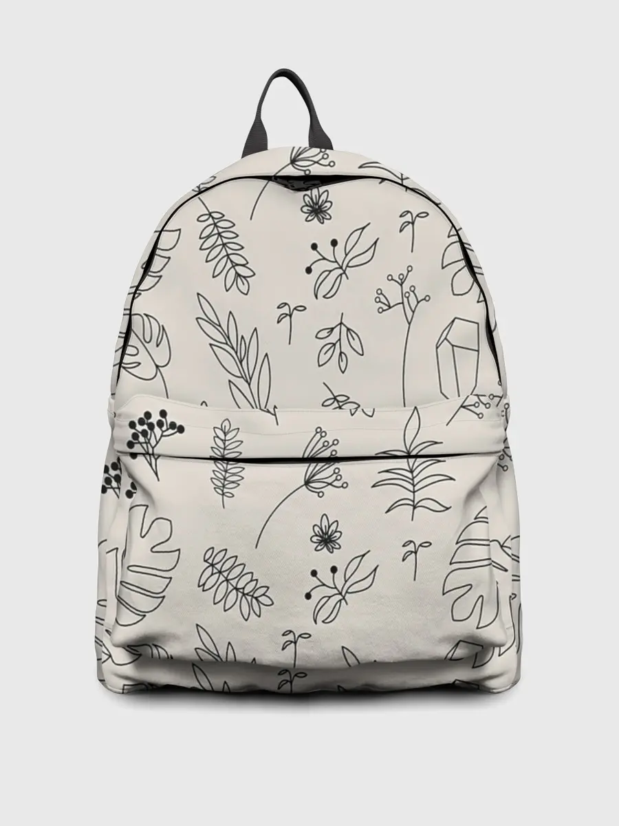 Рюкзак джинсовый / Цветы и листья