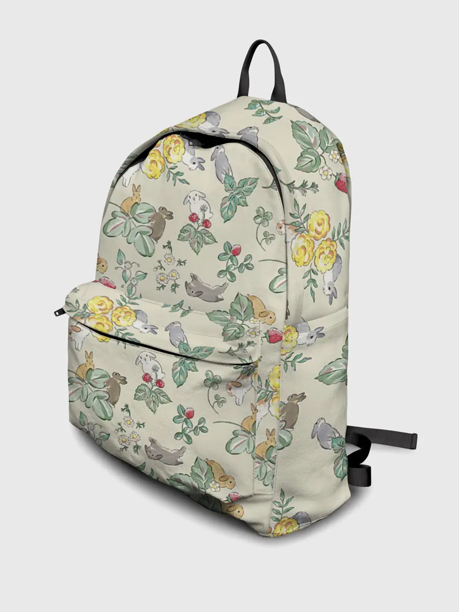 Рюкзак джинсовый / Зайчики с Цветочками