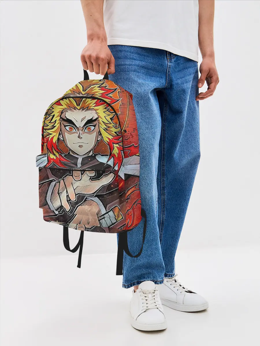 Рюкзак джинсовый / Ренгоку Клинок демонов