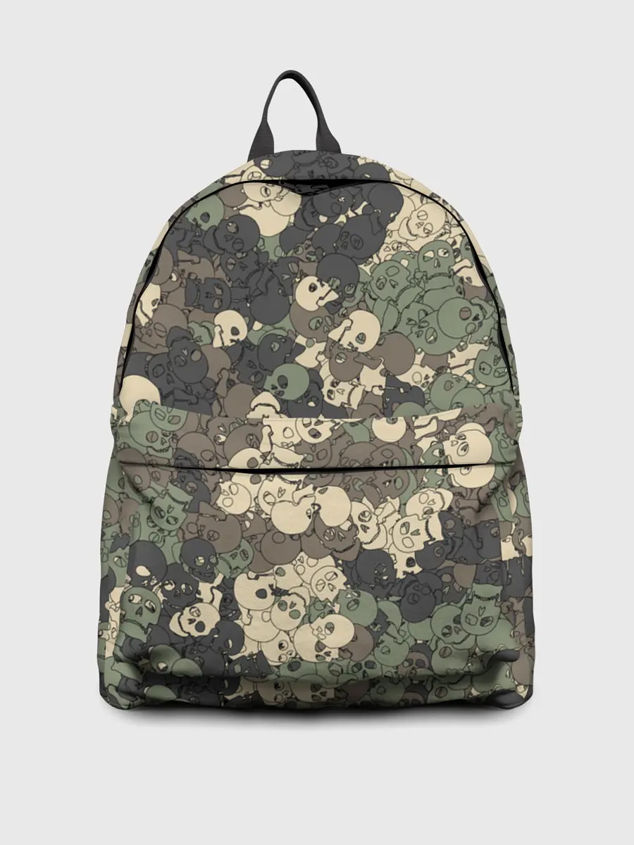 Рюкзак джинсовый / Камуфляжный рисунок из черепов