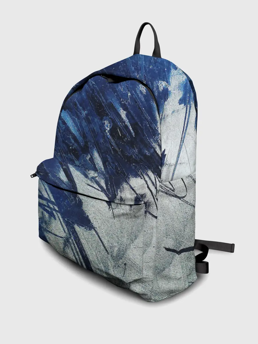 Рюкзак джинсовый / Серо-синее абстрактное