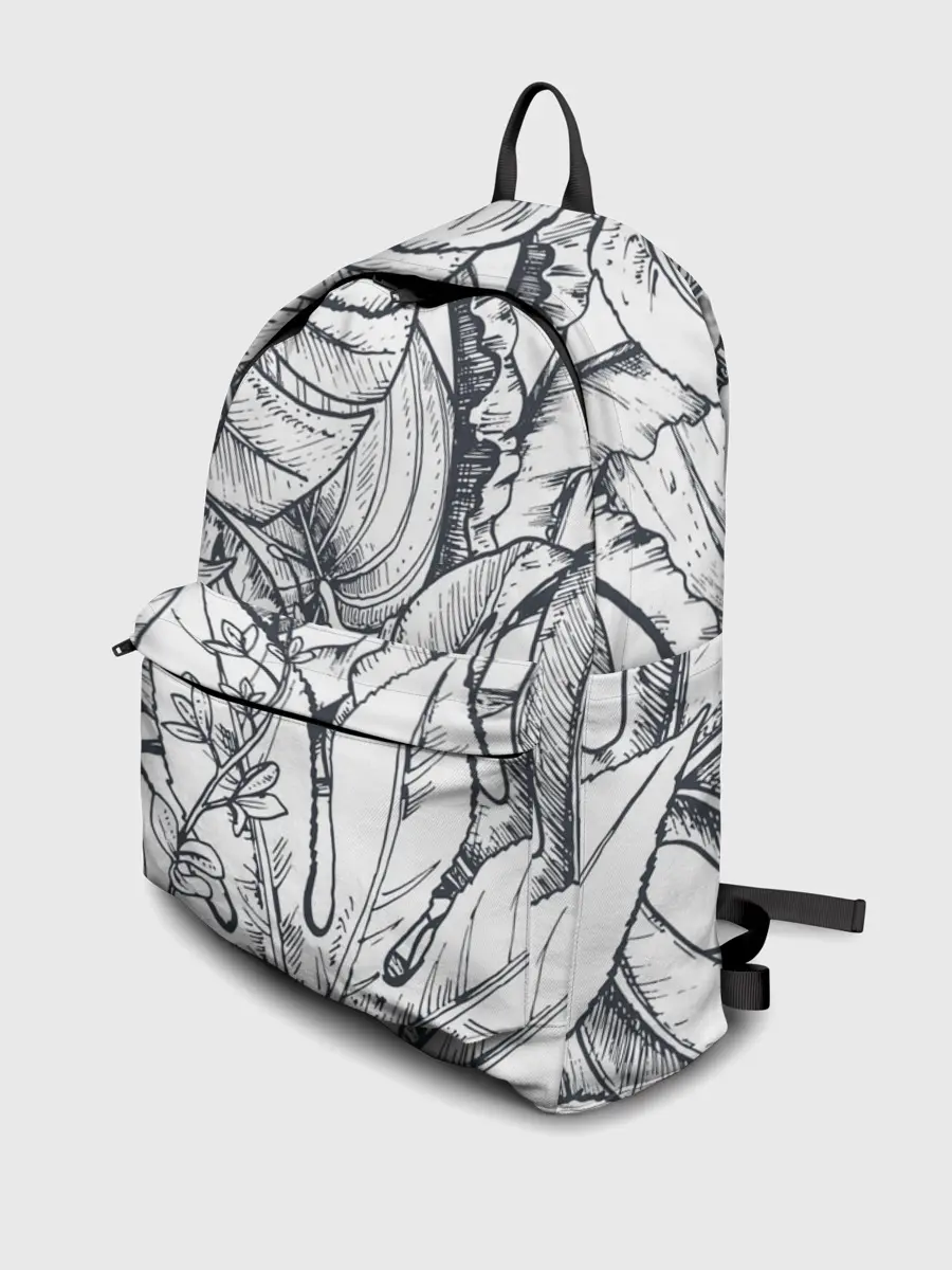Рюкзак джинсовый / Тропические листья