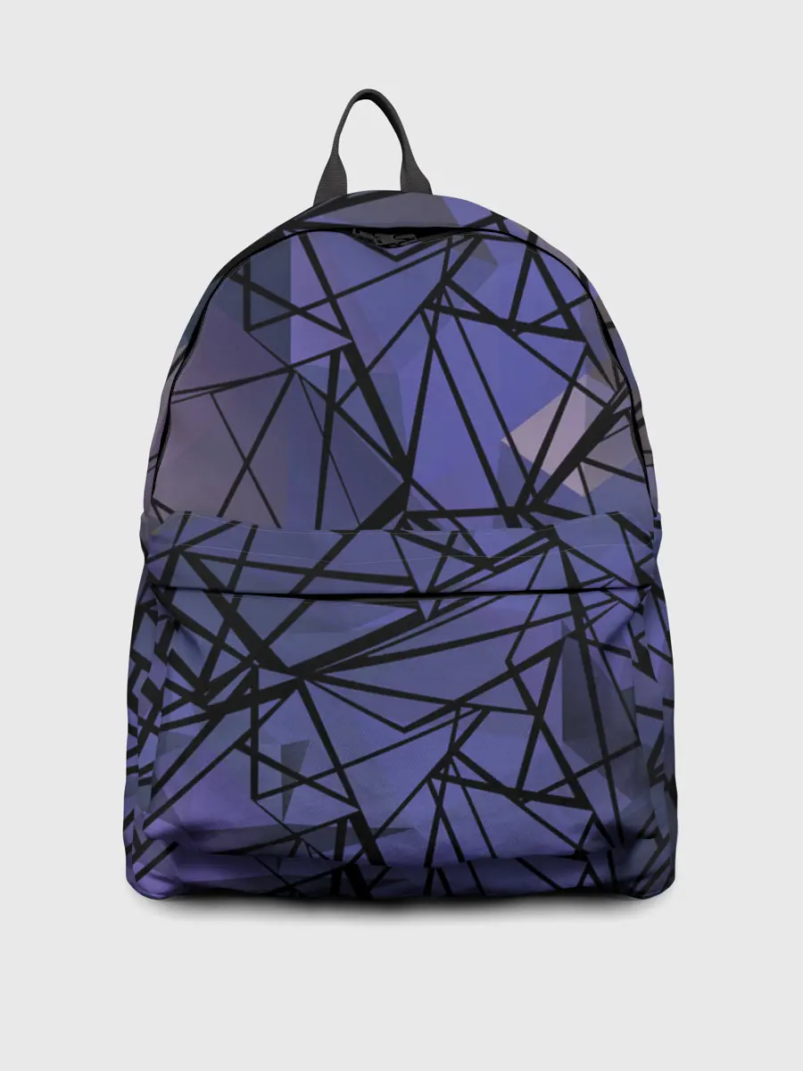 Рюкзак джинсовый / Синий-бежевый абстрактный узор