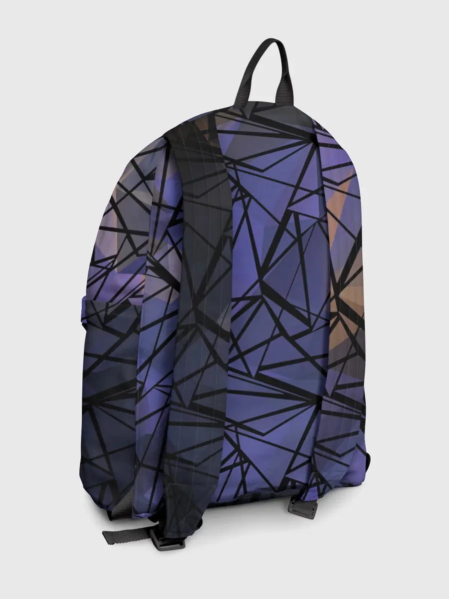 Рюкзак джинсовый / Синий-бежевый абстрактный узор