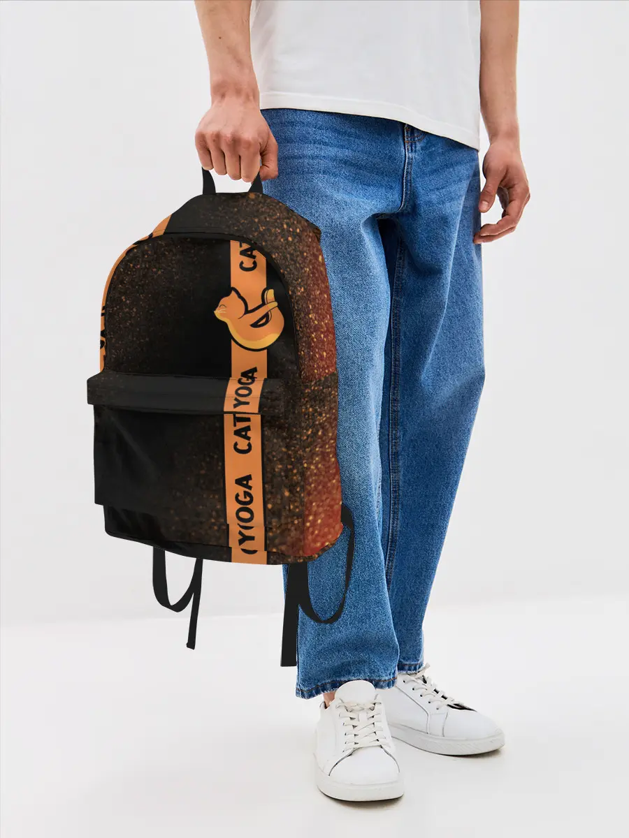 Рюкзак джинсовый / Йога Кошка - Шум