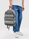 Рюкзак джинсовый / Черно-белый орнамент