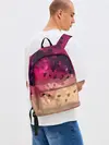 Рюкзак джинсовый / Бежево-малиновый абстрактный