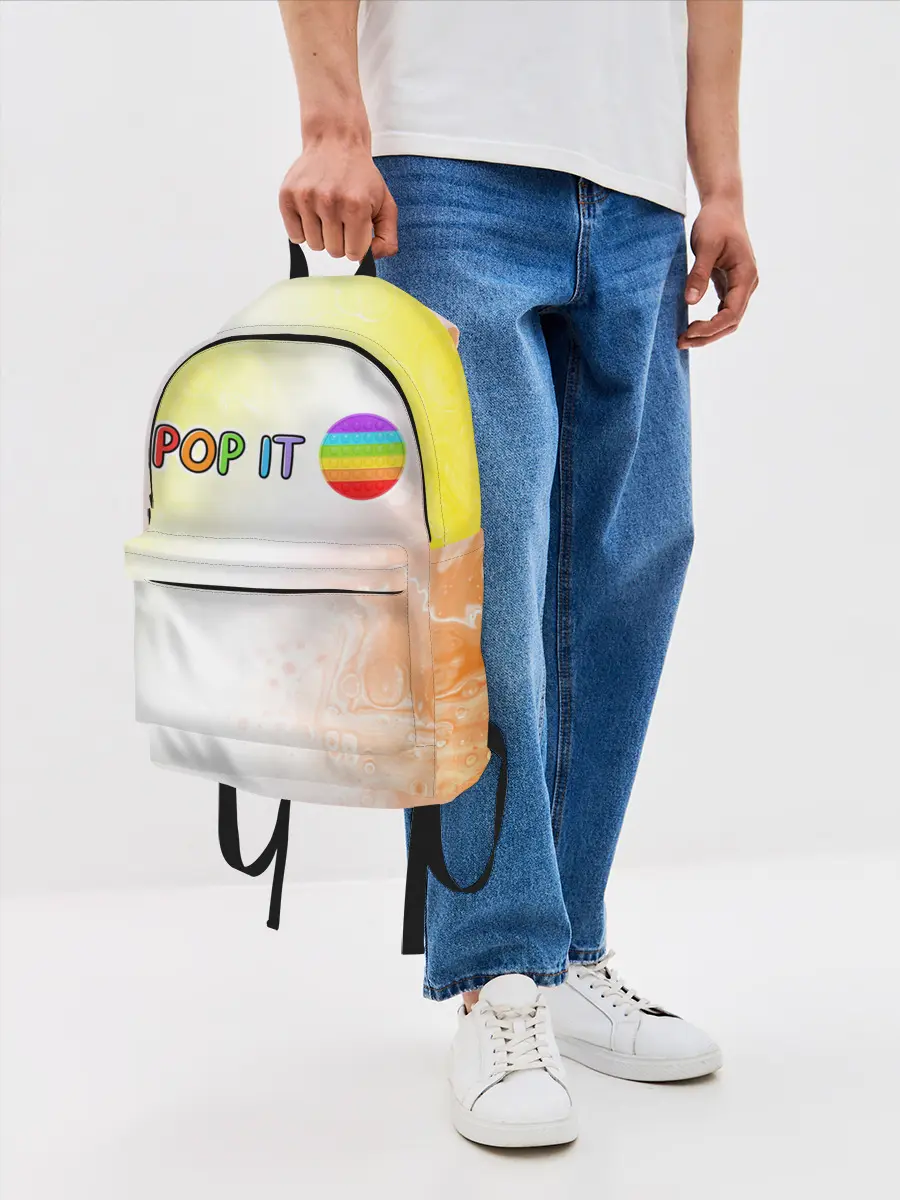 Рюкзак джинсовый / Поп Ит - Кружок - Разводы