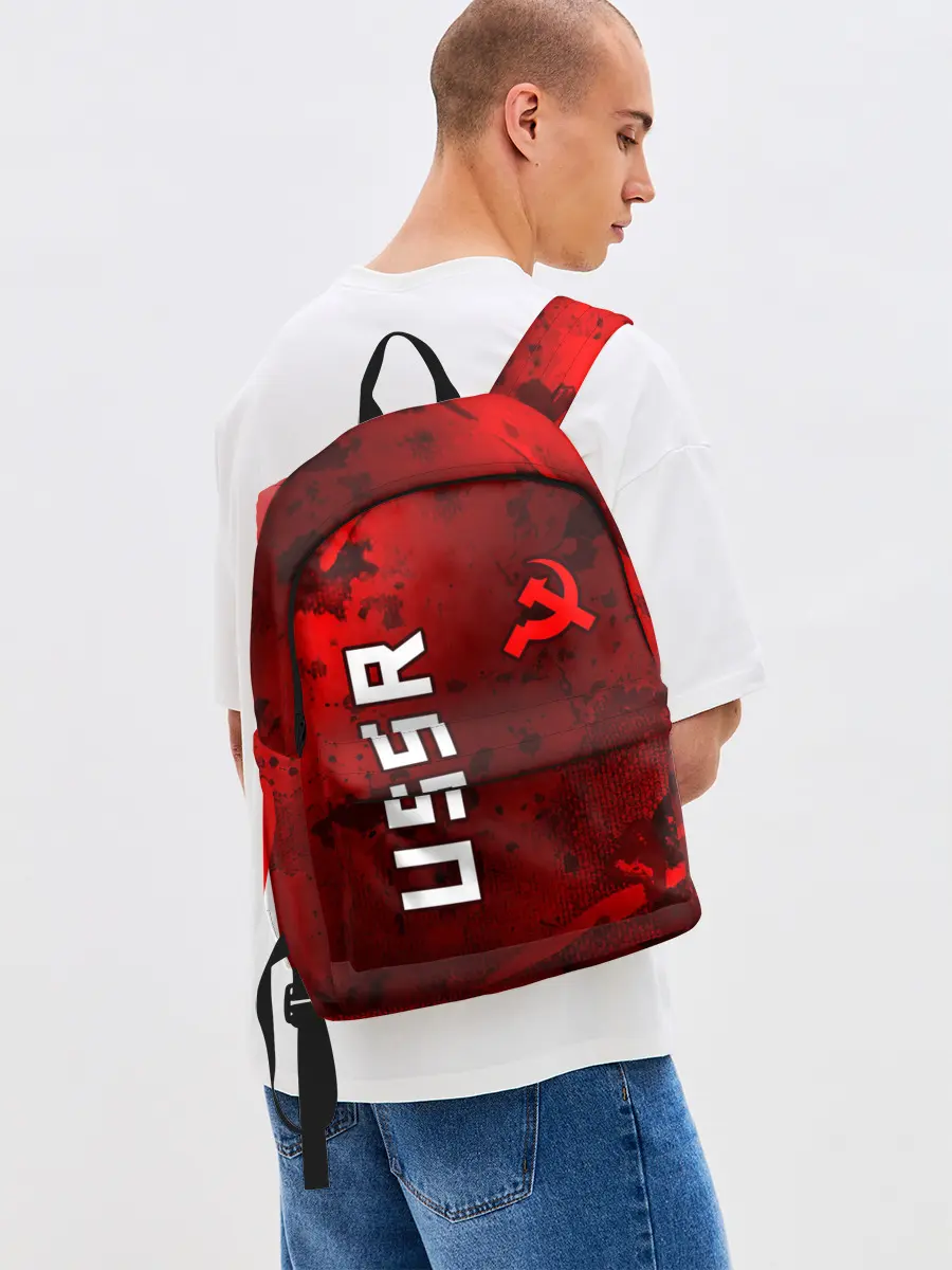 Рюкзак джинсовый / USSR - Серп и Молот - Краска