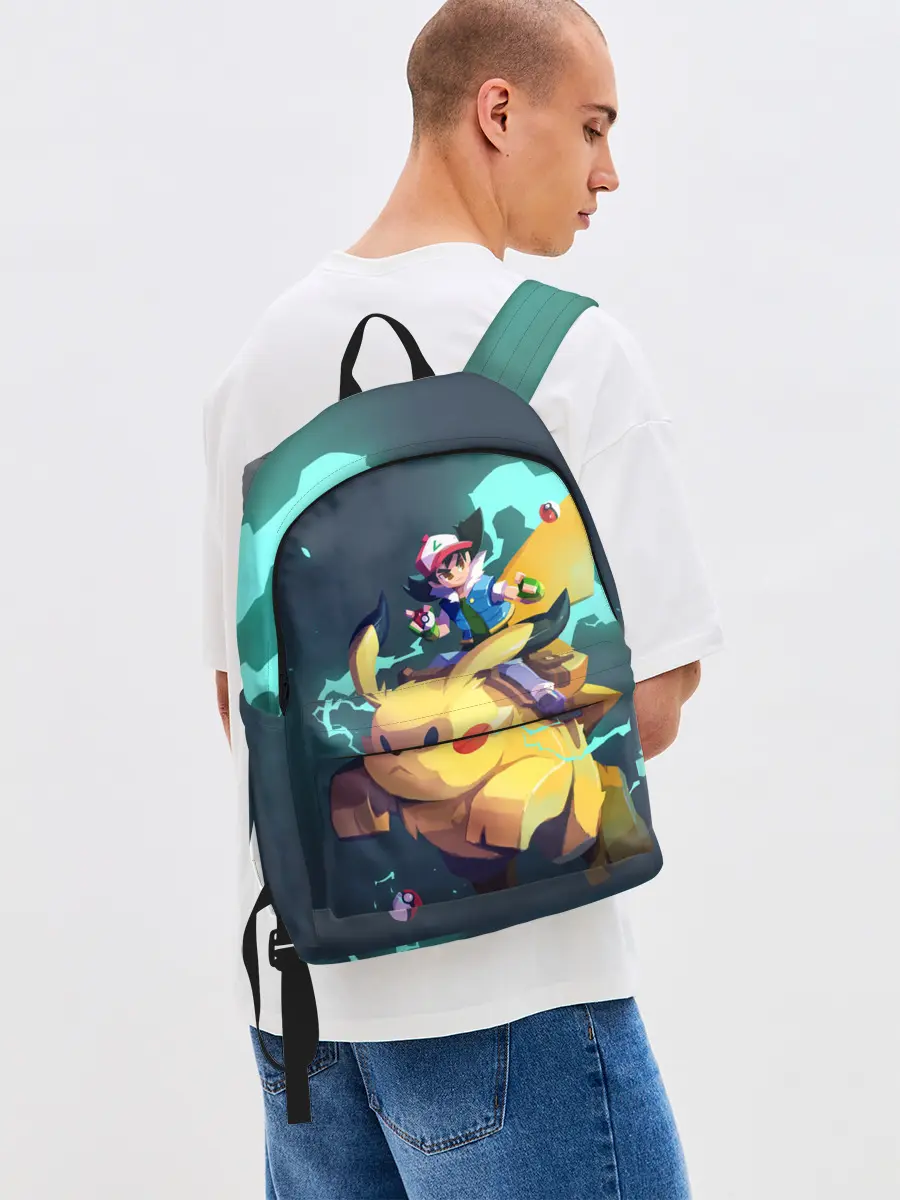 Рюкзак джинсовый / Эш с Пикачу