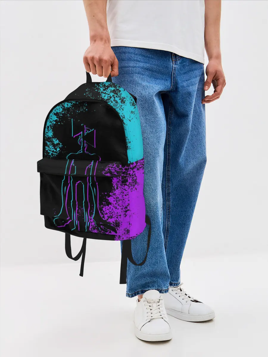 Рюкзак джинсовый / НЕОНОВЫЙ СИРЕНОГОЛОВЫЙ