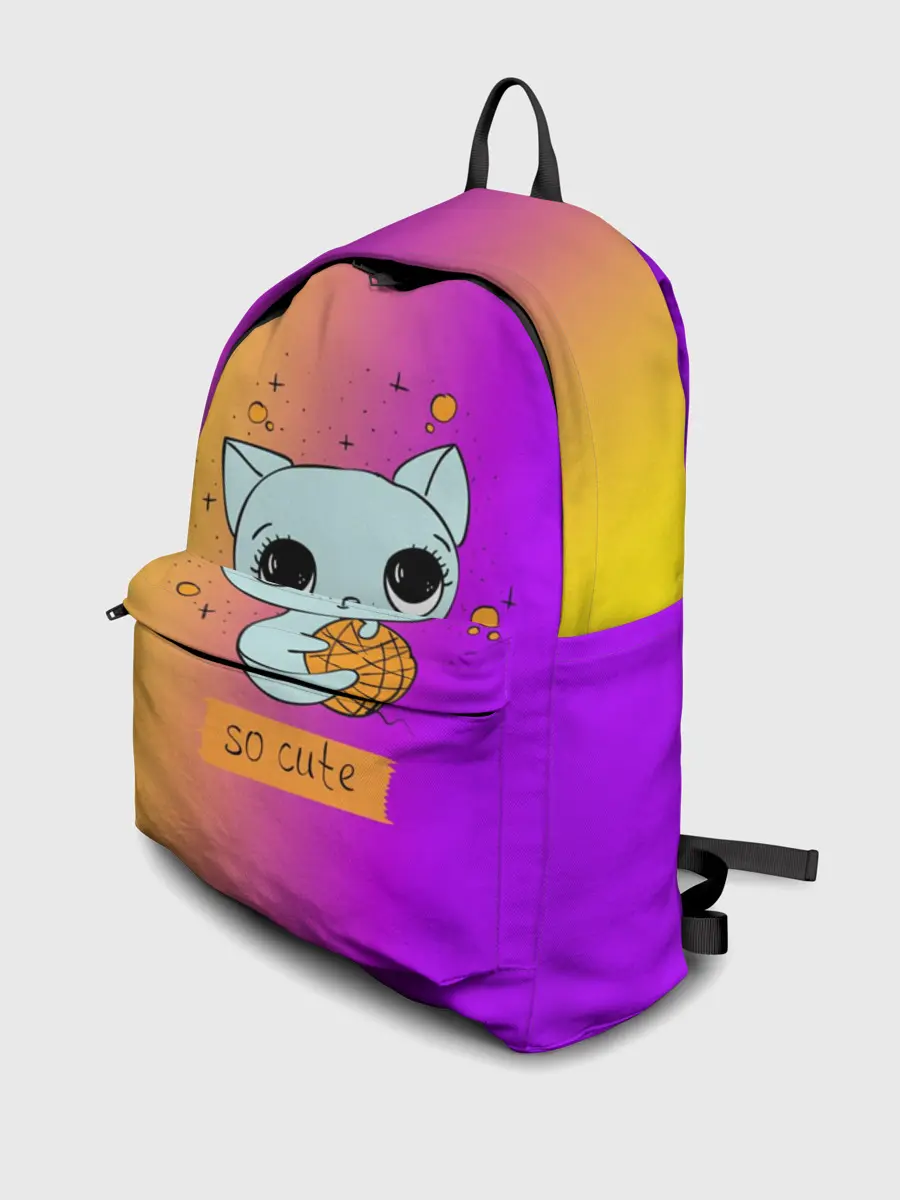 Рюкзак джинсовый / Милый котёнок