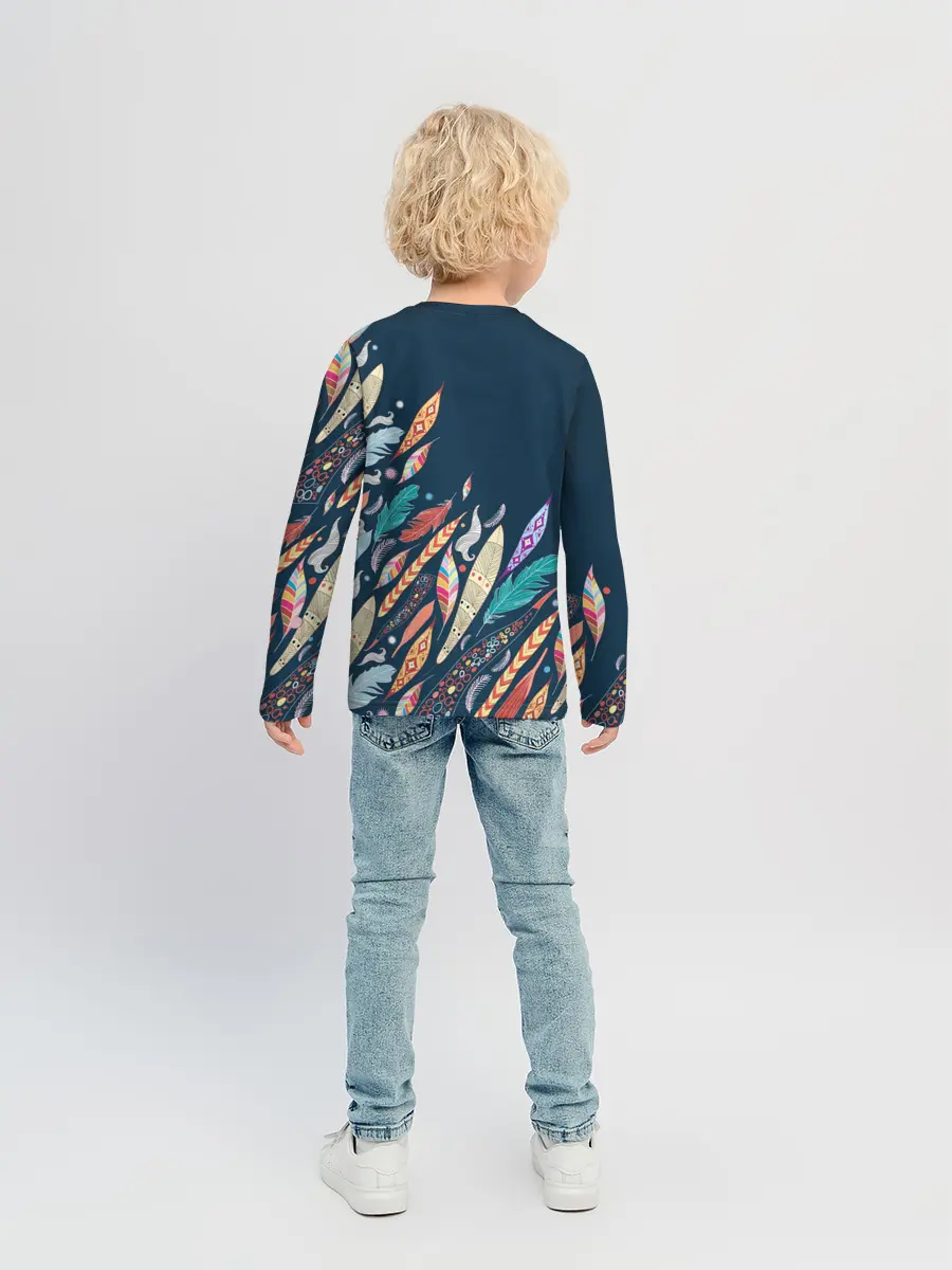 Детский лонгслив / Перья