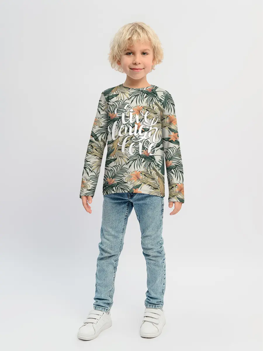 Детский лонгслив / Live laugh love
