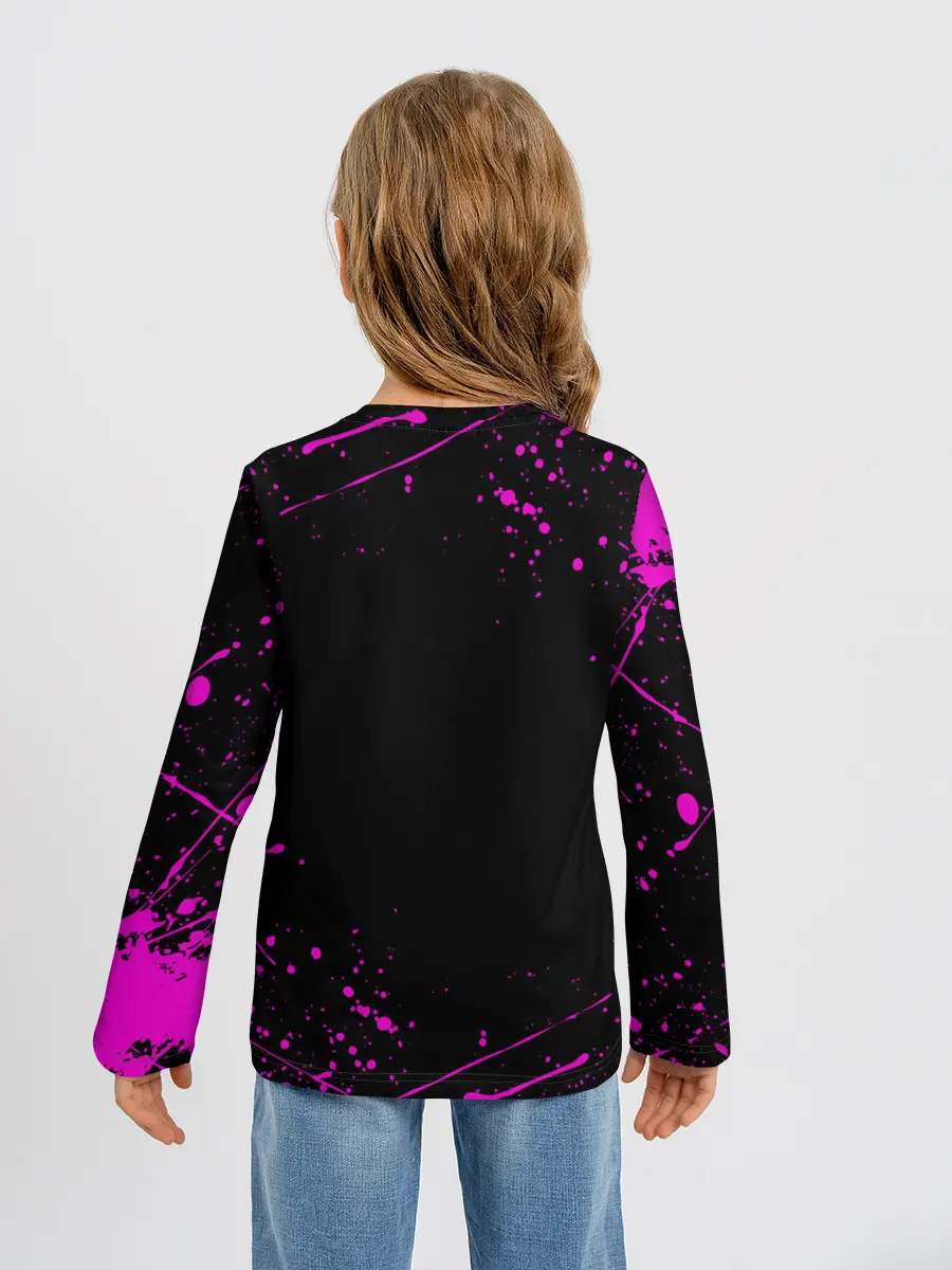 Детский лонгслив / Дзётаро указывает фиолетовые брызги