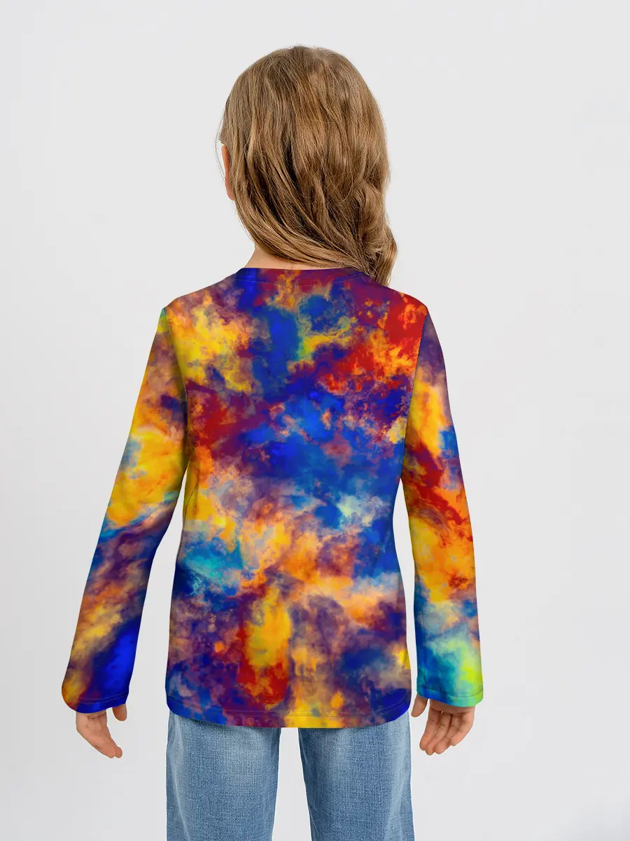 Детский лонгслив / Огненно-синий полутон