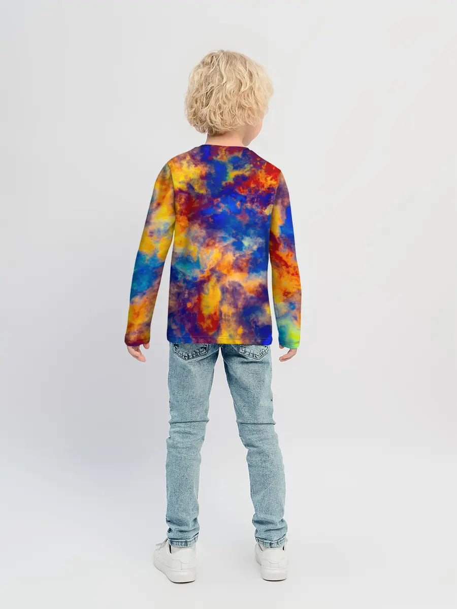 Детский лонгслив / Огненно-синий полутон