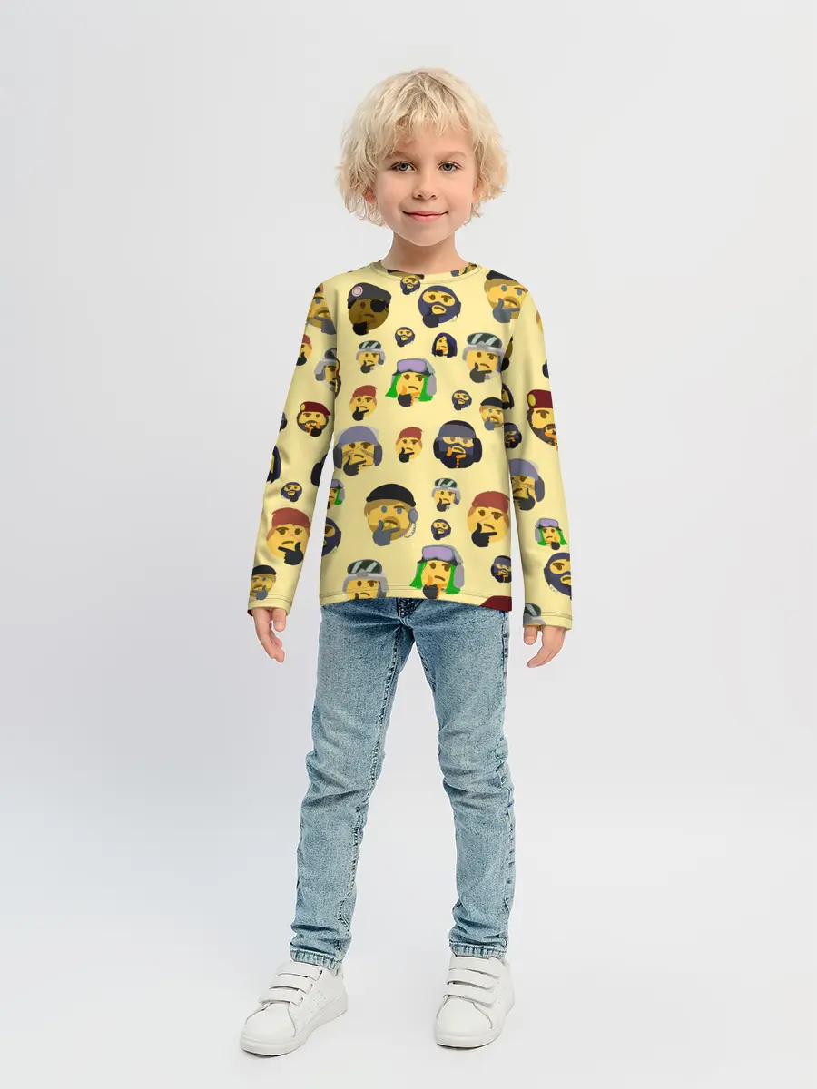 Детский лонгслив / Thinking emoji skins