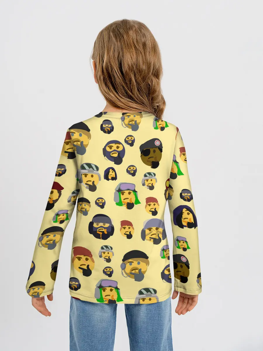 Детский лонгслив / Thinking emoji skins