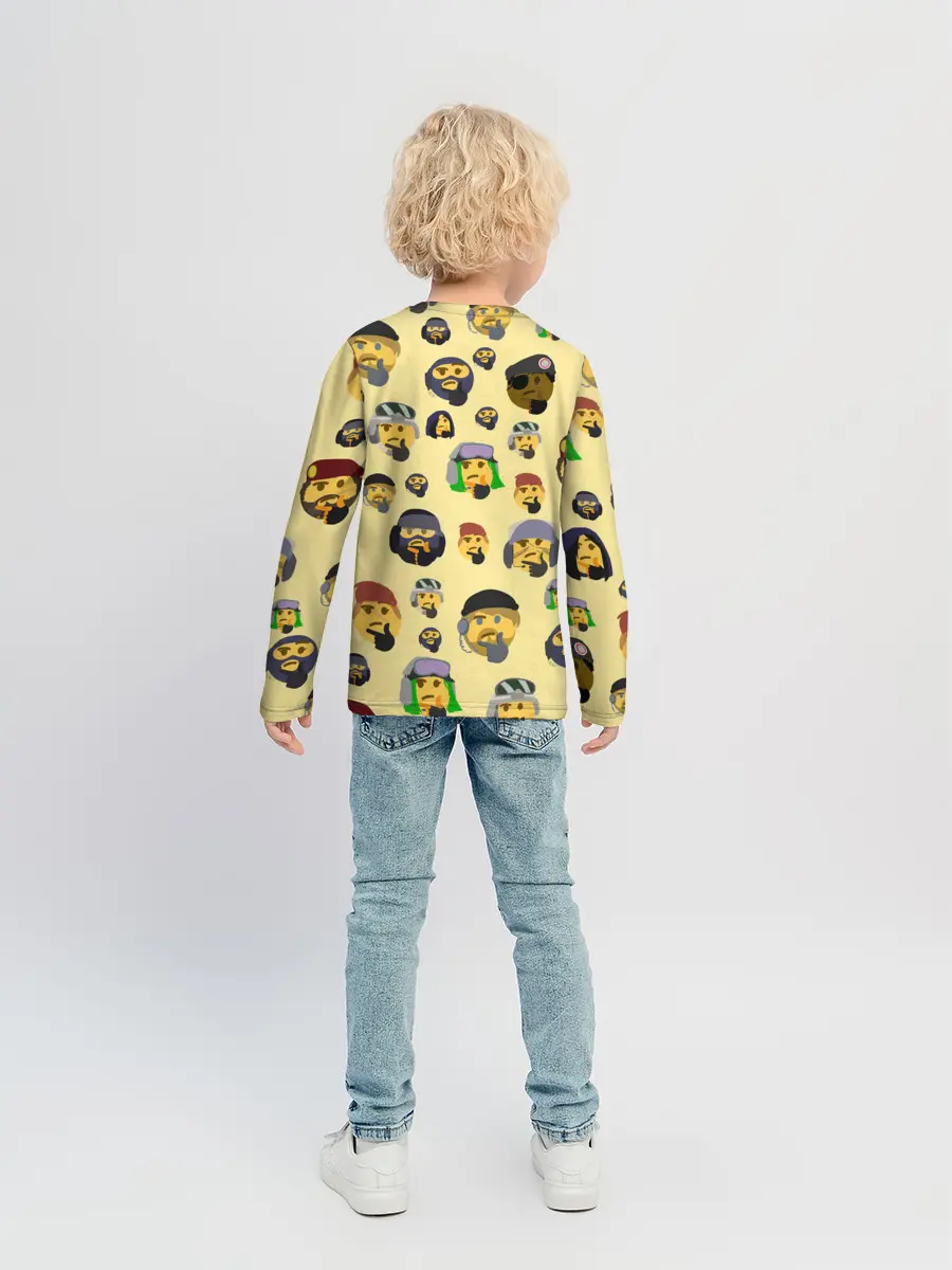 Детский лонгслив / Thinking emoji skins