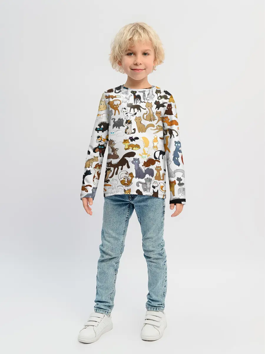 Детский лонгслив / Котоколлаж 01