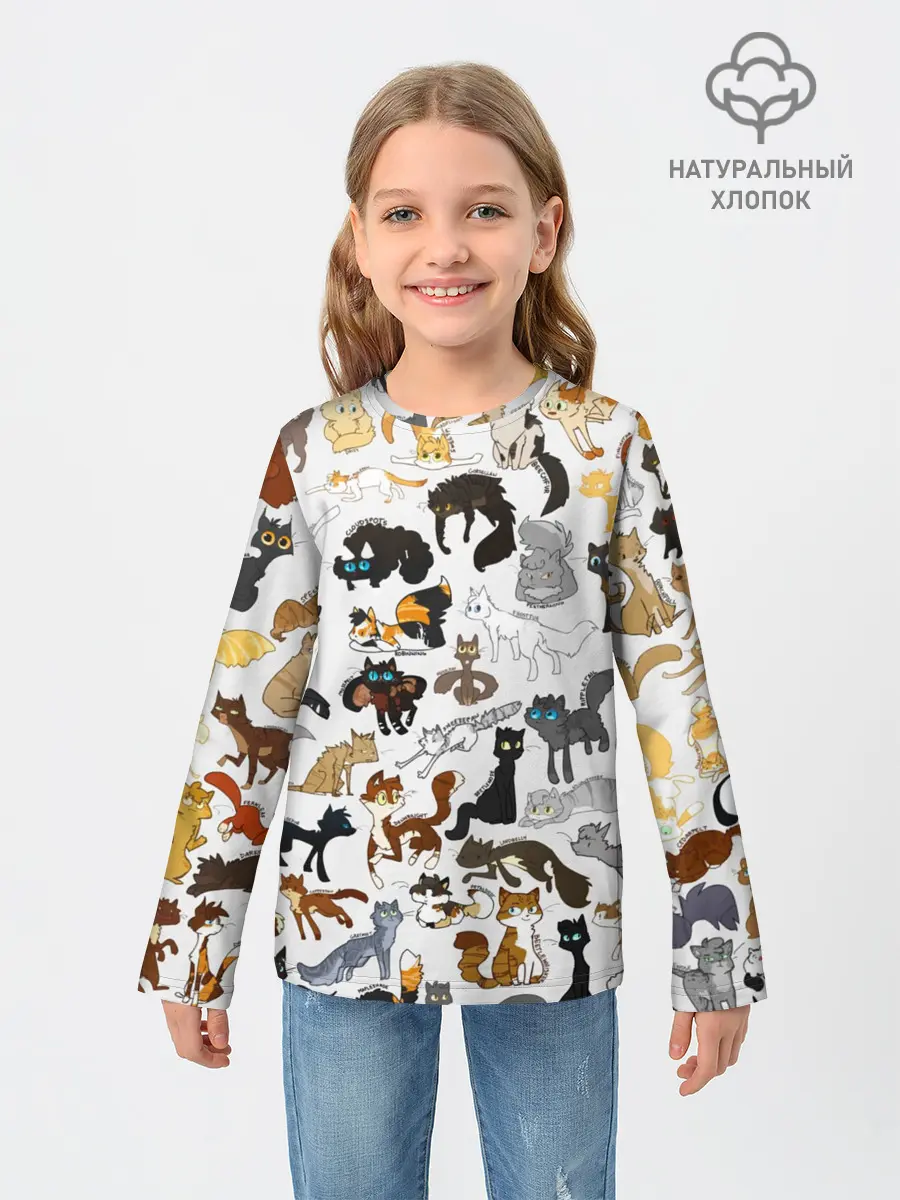 Детский лонгслив / Котоколлаж 03