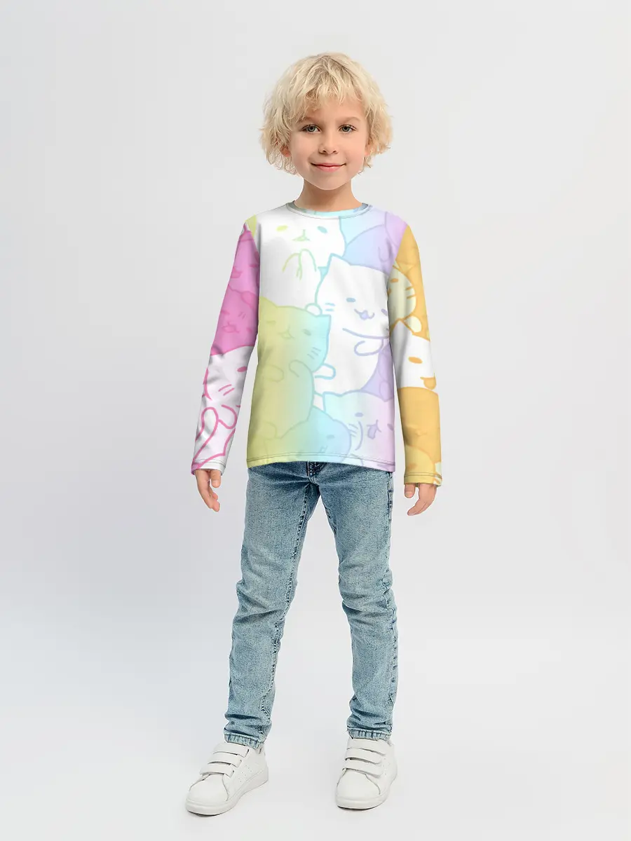 Детский лонгслив / Котоколлаж 05