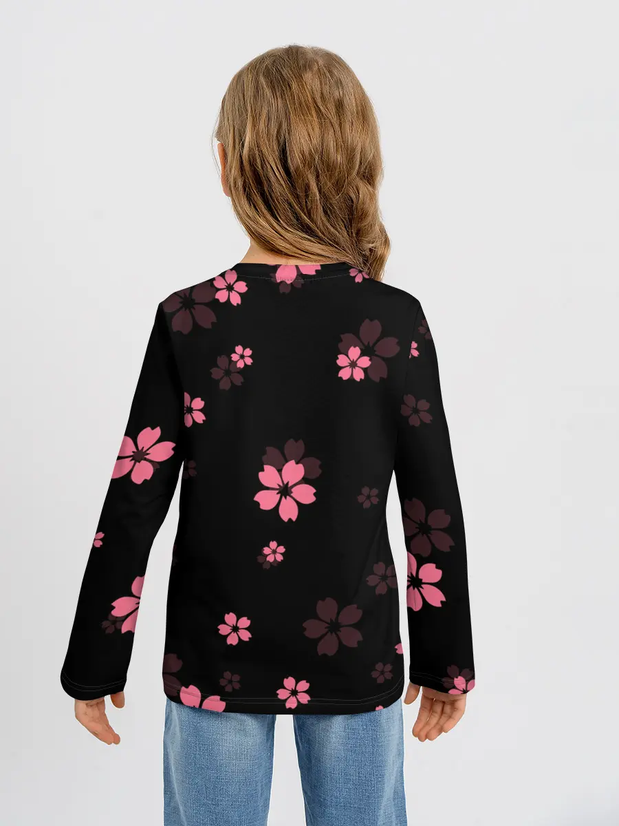 Детский лонгслив / Надзуко Камадо в цветах