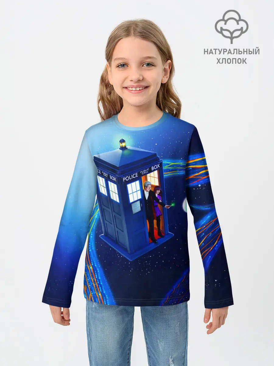 Детский лонгслив / ДОКТОР И КЛАРА И ТАРДИС