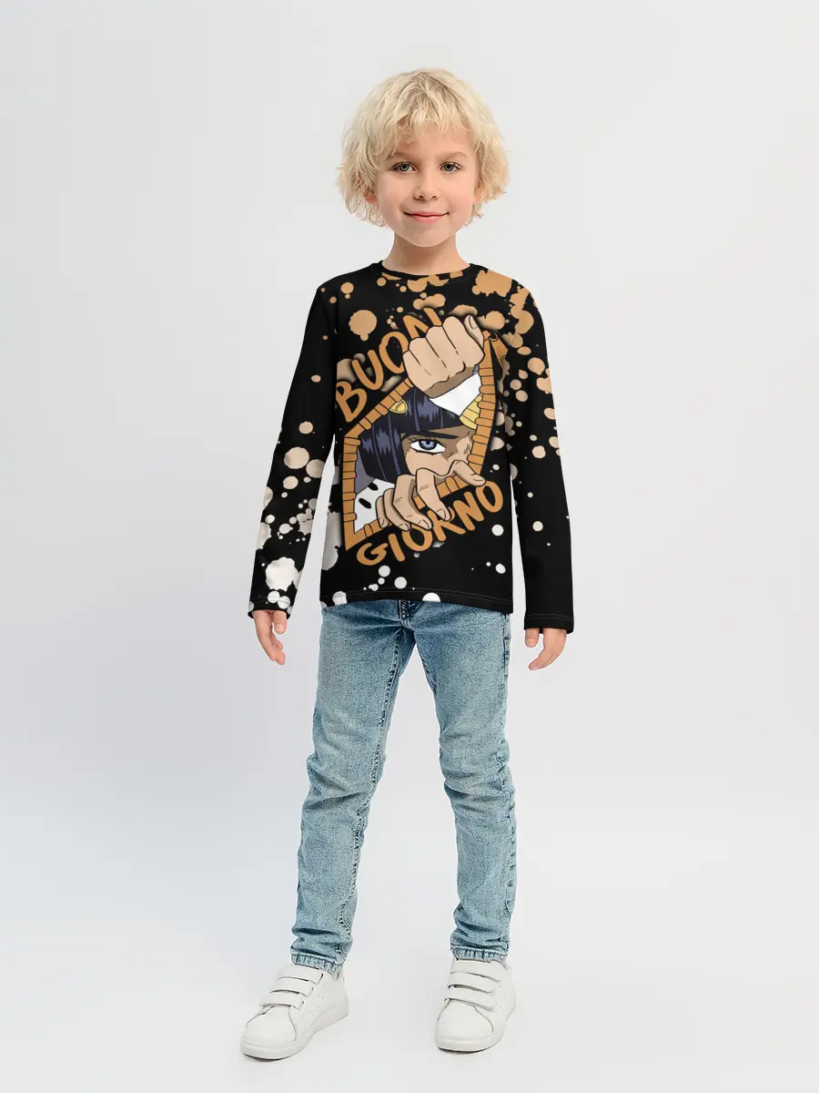 Детский лонгслив / Buon Giorno коричневые брызги