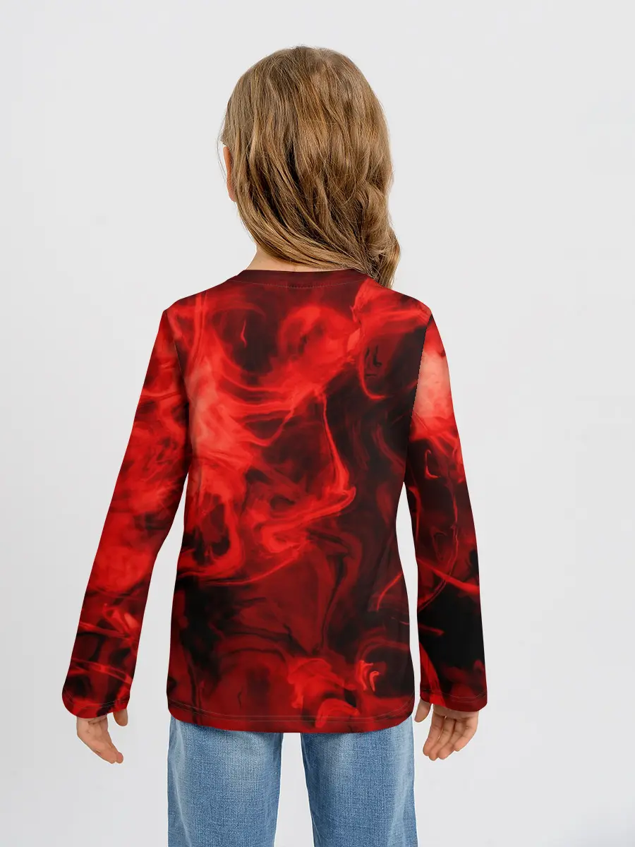 Детский лонгслив / Красный дым