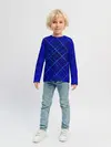 Детский лонгслив / Сине-черная геометрия 3D