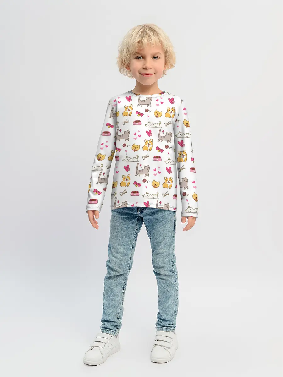Детский лонгслив / Домашние питомцы