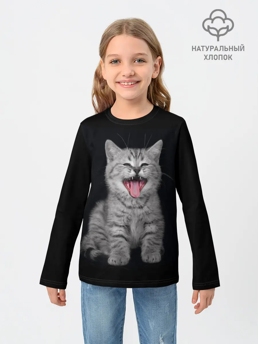 Детский лонгслив / Котенок